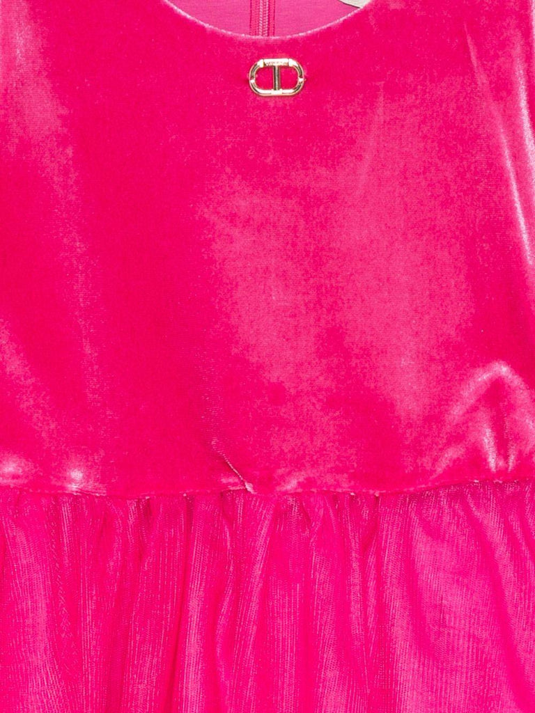 TWINSET ABITO M/C IN CINIGLIA E TULLE