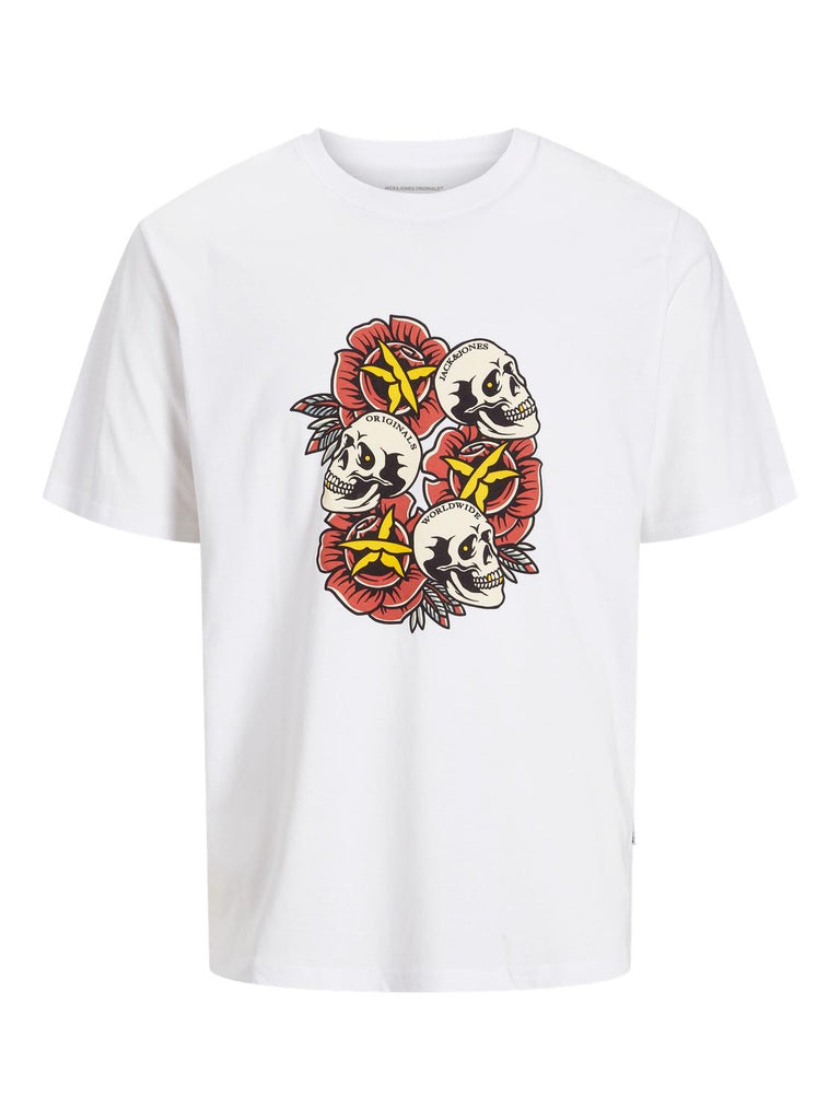 JACK AND JONES JORANATOMY SKULL TEE SS CREW NECK SN