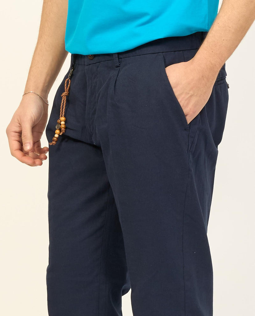 YES ZEE PANTALONE UOMO TIPO CHINOS CON PINCES
