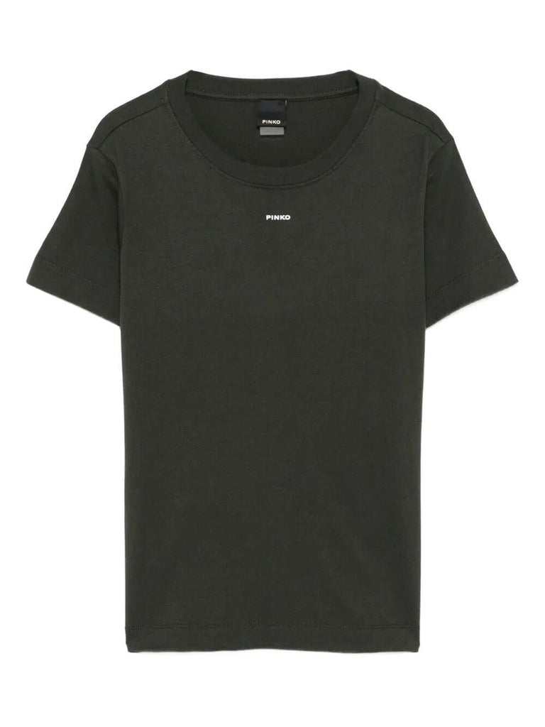 PINKO BASICO T-SHIRT JERSEY LOGO PIN