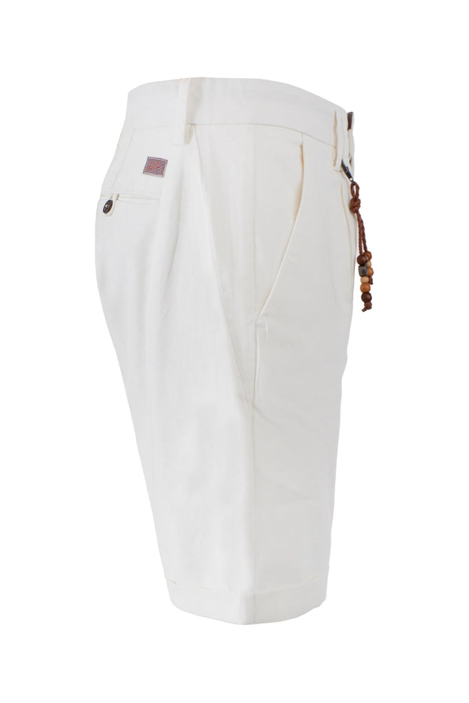 YES ZEE BERMUDA UOMO CHINOS CON PINCES E RISVOLTO