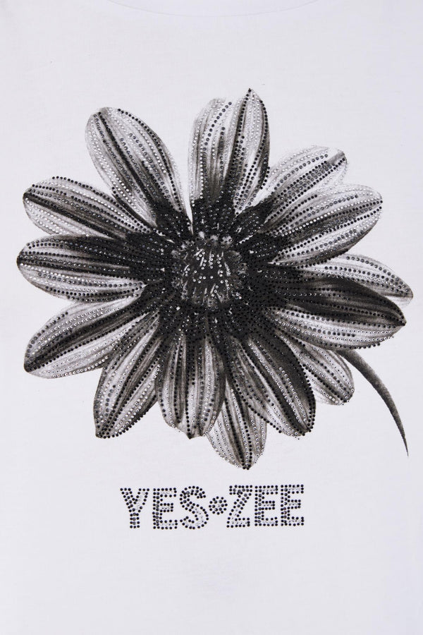 YES ZEE T-SHIRT BIMBA MANICA A KIMONO CON RISVOLTINO