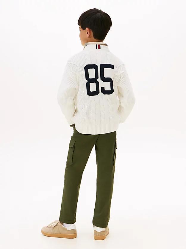 TOMMY HILFIGER COTTON CABLE MIX GRAPHIC SWEAT