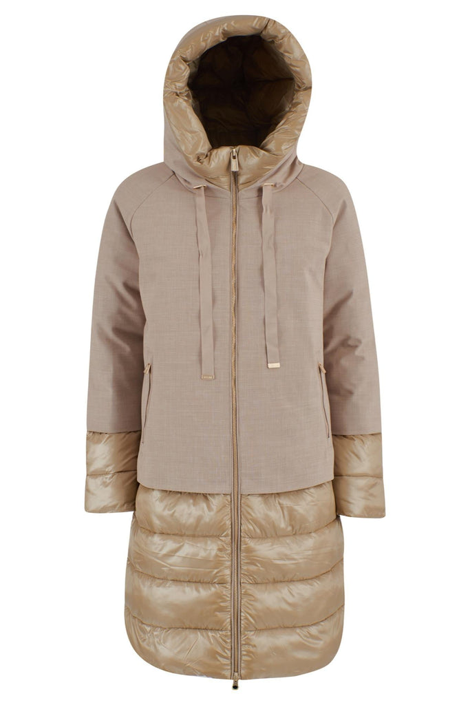 YES ZEE CAPPOTTO DONNA LUNGO CON INSERTI IN NYLON