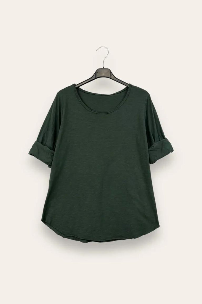 LOVEme Maglietta basica girocollo in cotone, manica lunga