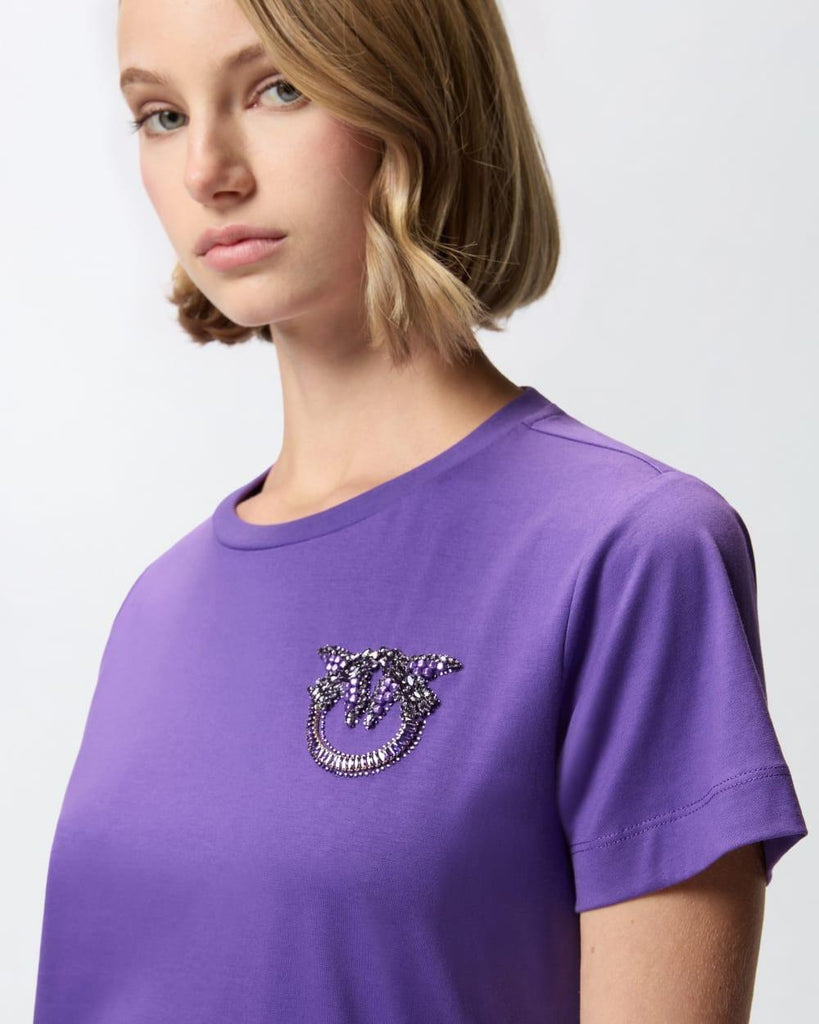 PINKO NAMBRONE T-SHIRT JERSEY RICAMO