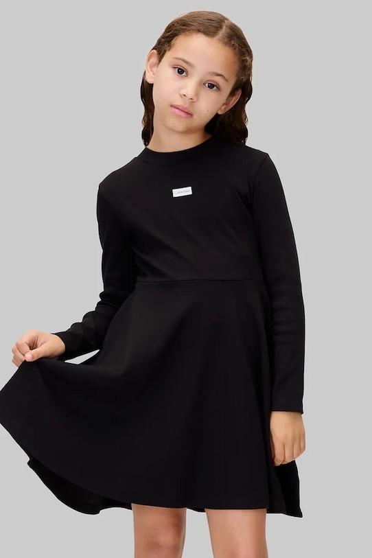 CALVIN KLEIN JEANS RIB LS DRESS