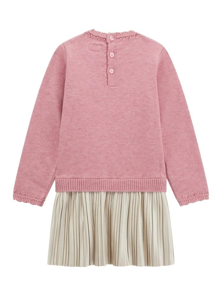 GUESS LS MIXED FABRIC DRESS