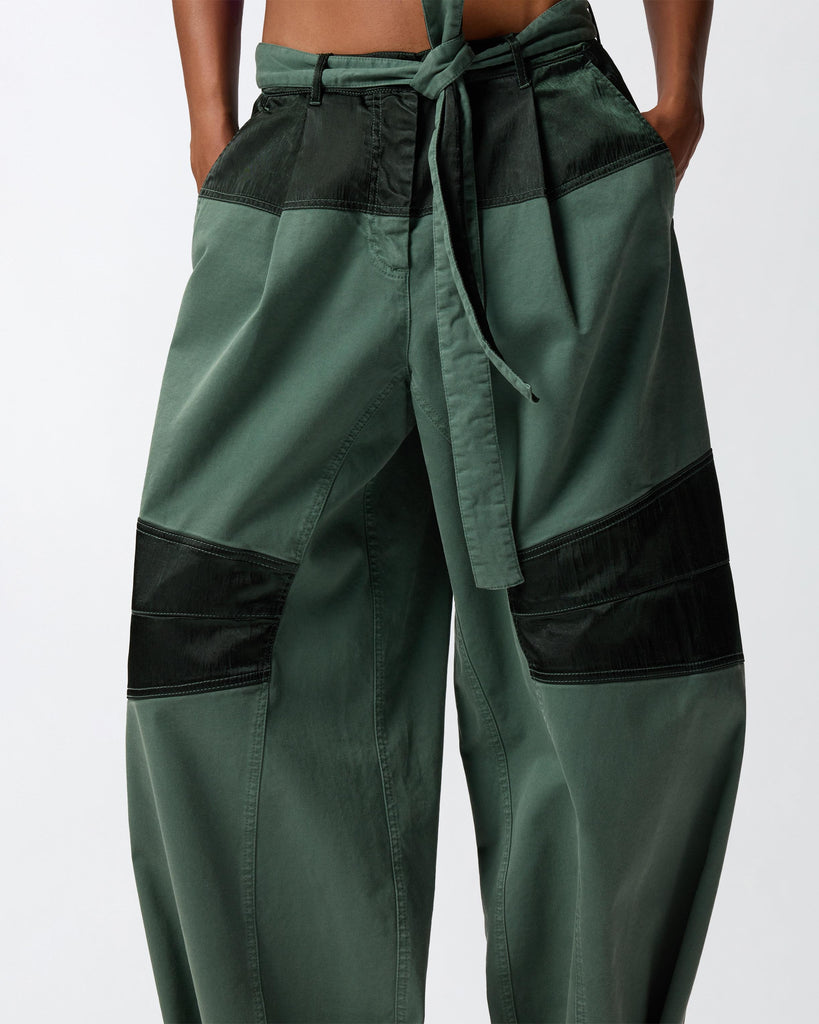 PINKO LIDIA PANTALONE COTONE E RASO