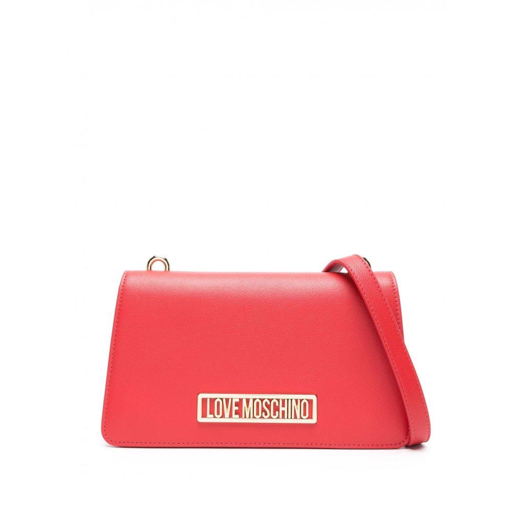 LOVE MOSCHINO BORSA CALF NATURAL GRAIN ROSSO