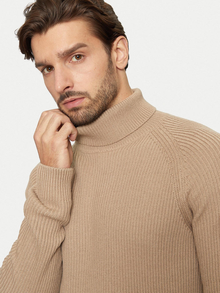 JACK AND JONES JJPANNEL KNIT ROLL NECK AW24