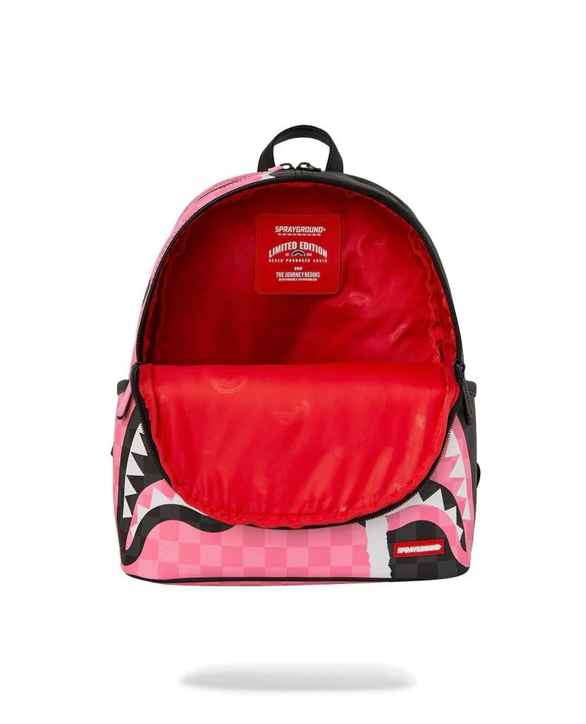 SPRAYGROUND PINK AND BLACK TEAR SIP SAVAGE BACKPACK