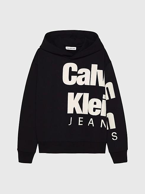 CALVIN KLEIN JEANS BLOWN-UP LOGO FLEECE HOODIE