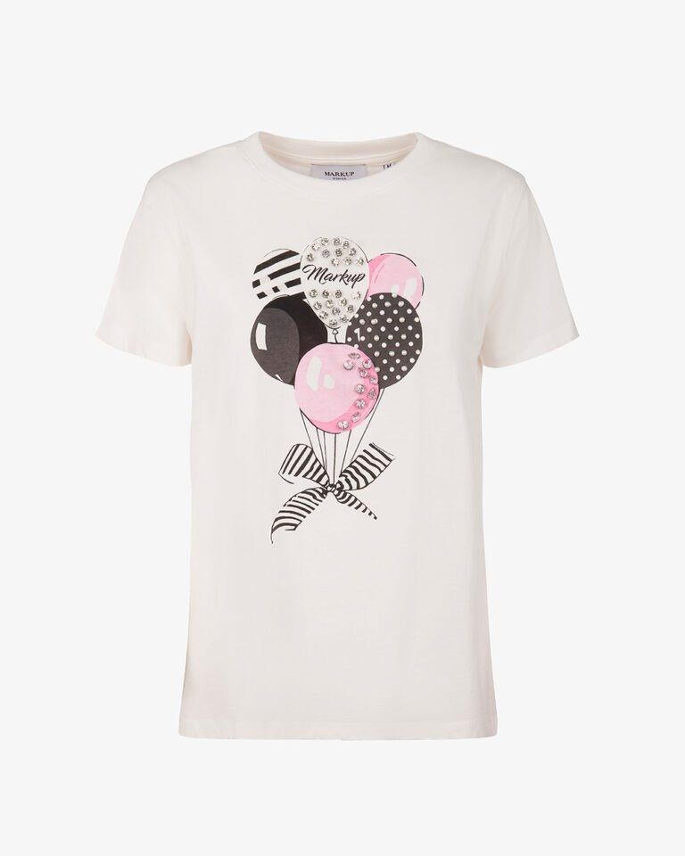 MARKUP T-SHIRT G/C CON STAMPA E APPLI