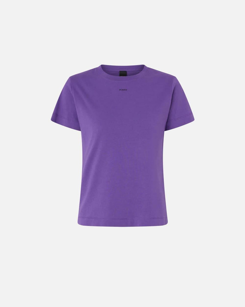 PINKO BASICO T-SHIRT JERSEY LOGO PIN
