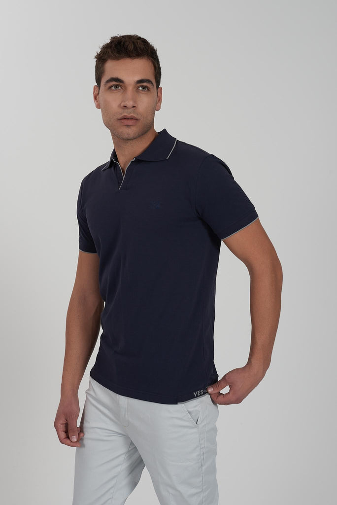 YES ZEE T-SHIRT UOMO TIPO POLO, SENZA BOTTONI, M/C