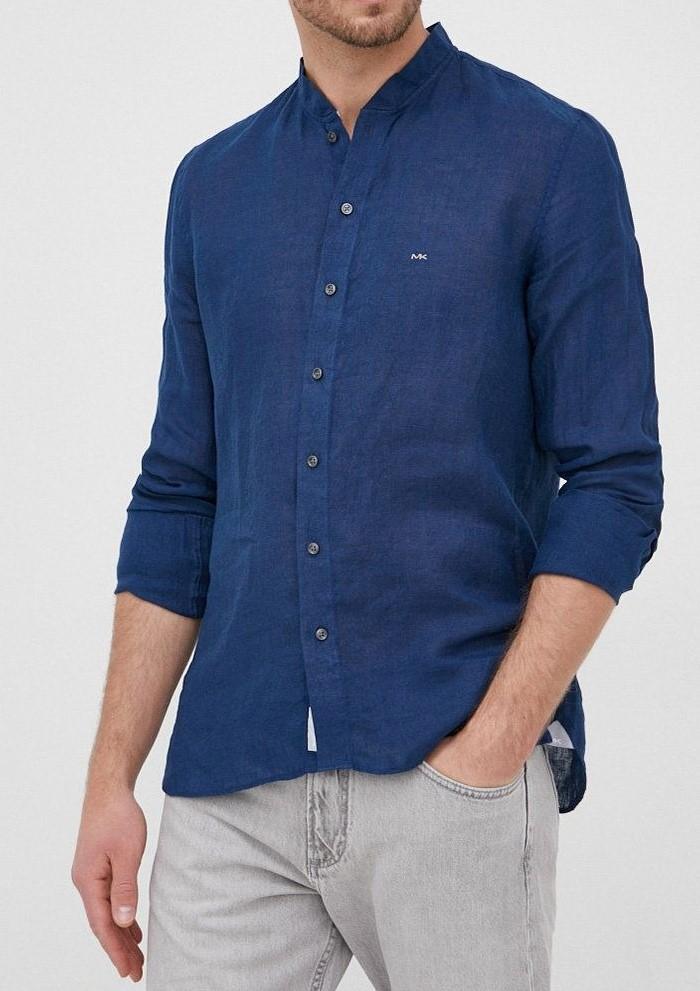 MICHAEL KORS STANDUP LINEN SLIM SHIRT