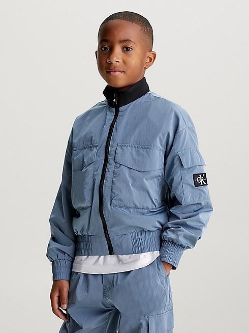 CALVIN KLEIN JEANS STRUCTURED NYLON ZIPPED BOMBER