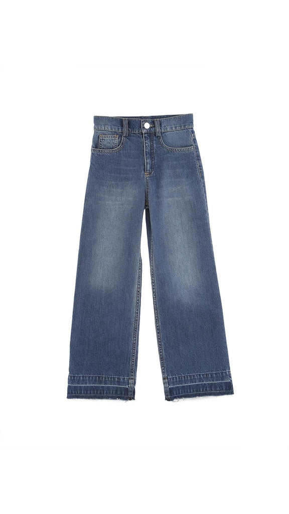 ELISABETTA FRANCHI La Mia Bambina PANTALONE DENIM CON TASCA DIETRO RICAMO EF