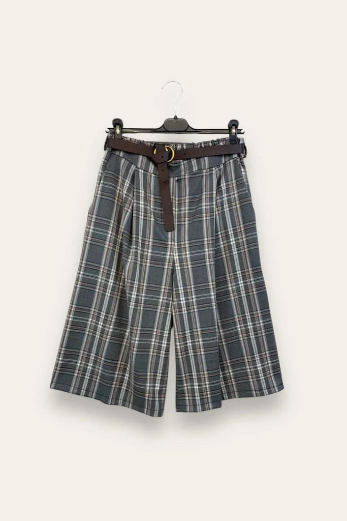 LOVEme Bermuda tartan sotto ginocchio  con elastico retro vita