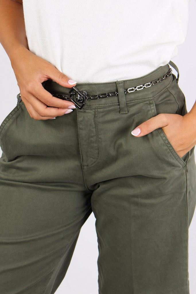 LIU JO PANT.B.UP FLARE CROPPED H.W.