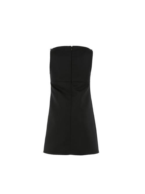 ELISABETTA FRANCHI La Mia Bambina ABITO IN DUCHESSE CON RICAMO CASTONI BURRO/NERO