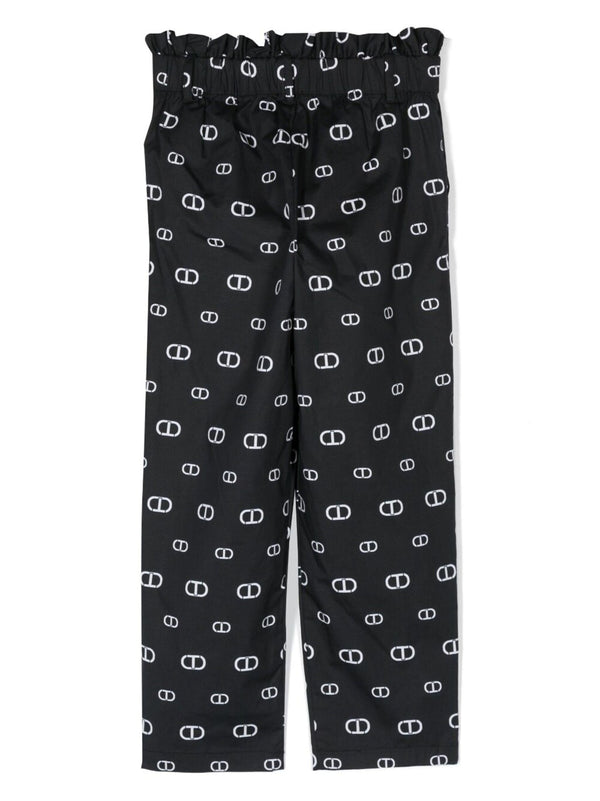 TWINSET PANTALONE SLOUCKY IN POPELINE ST. OVAL T ALLOVER