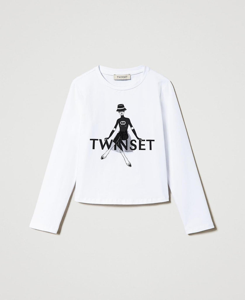 TWINSET T-SHIRT M/L STAMPA PRETTY DOLL