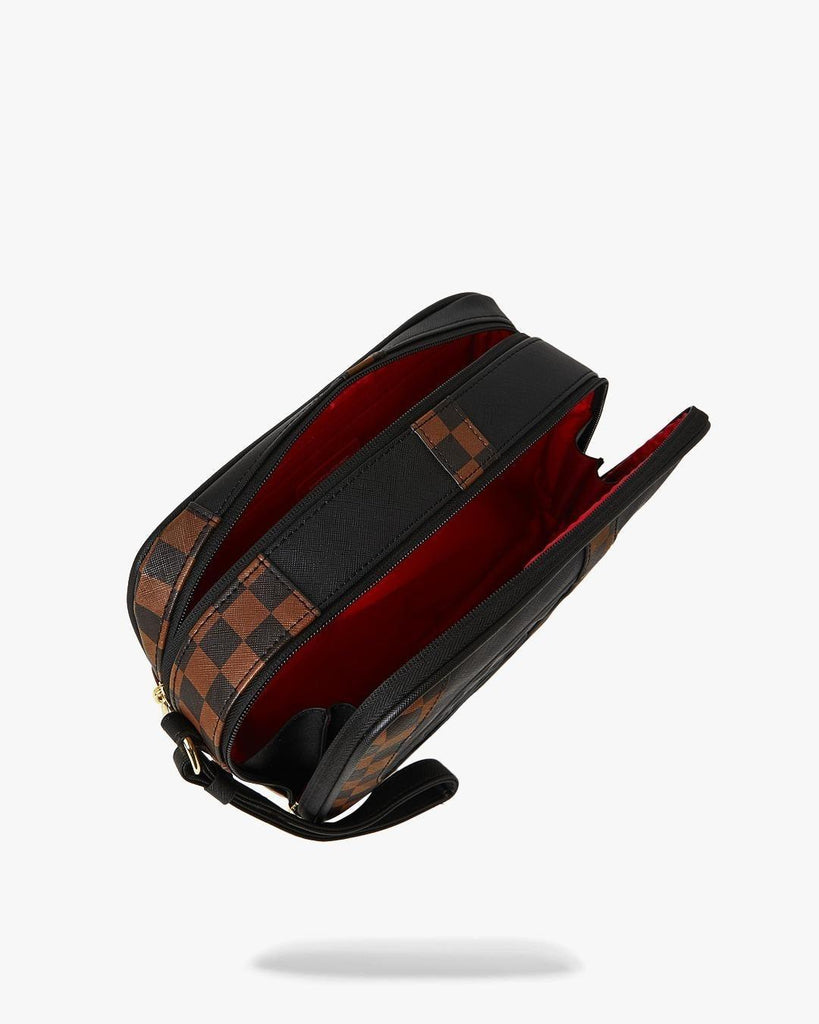 SPRAYGROUND JETSTREAM BROWN TOILETRY BAG