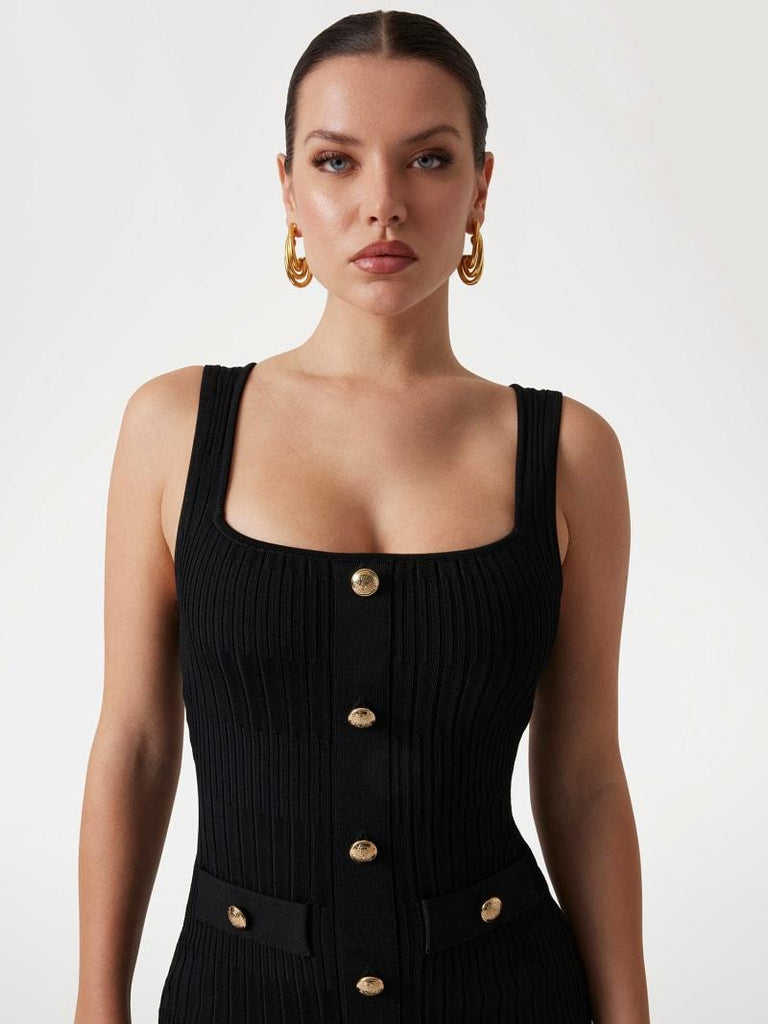 GUESS MARCIANO JANET RIBBED SL DRESS SWTR