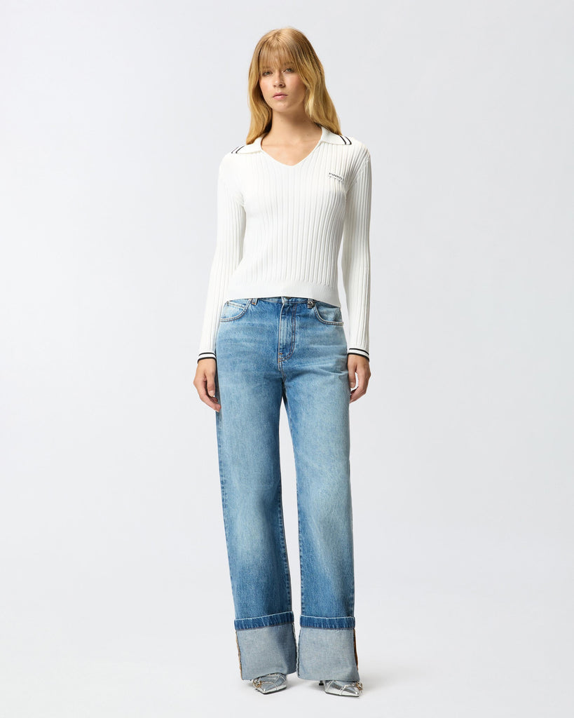 PINKO LINOSA POLO RIBBED VISCOSA STR