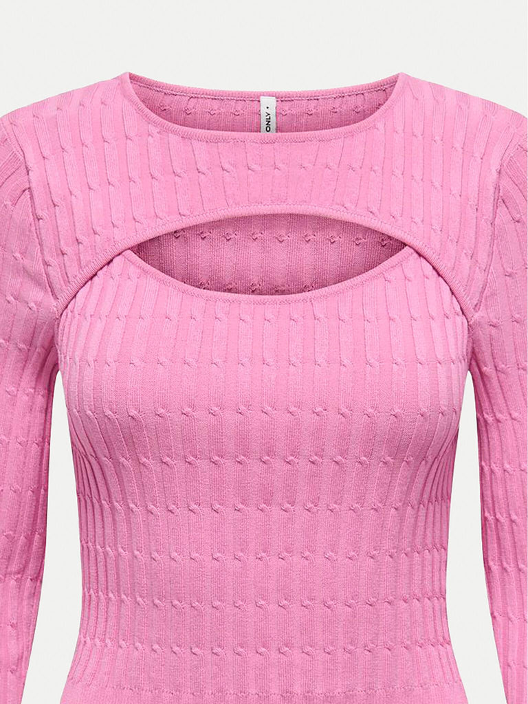 ONLY ONLMEDDI LS CABLE CROP O-NECK CC KNT