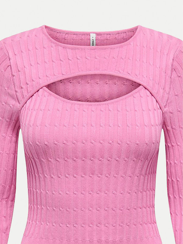 ONLY ONLMEDDI LS CABLE CROP O-NECK CC KNT