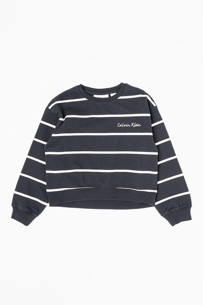CALVIN KLEIN STRIPE BOXY CN SWEATSHIRT