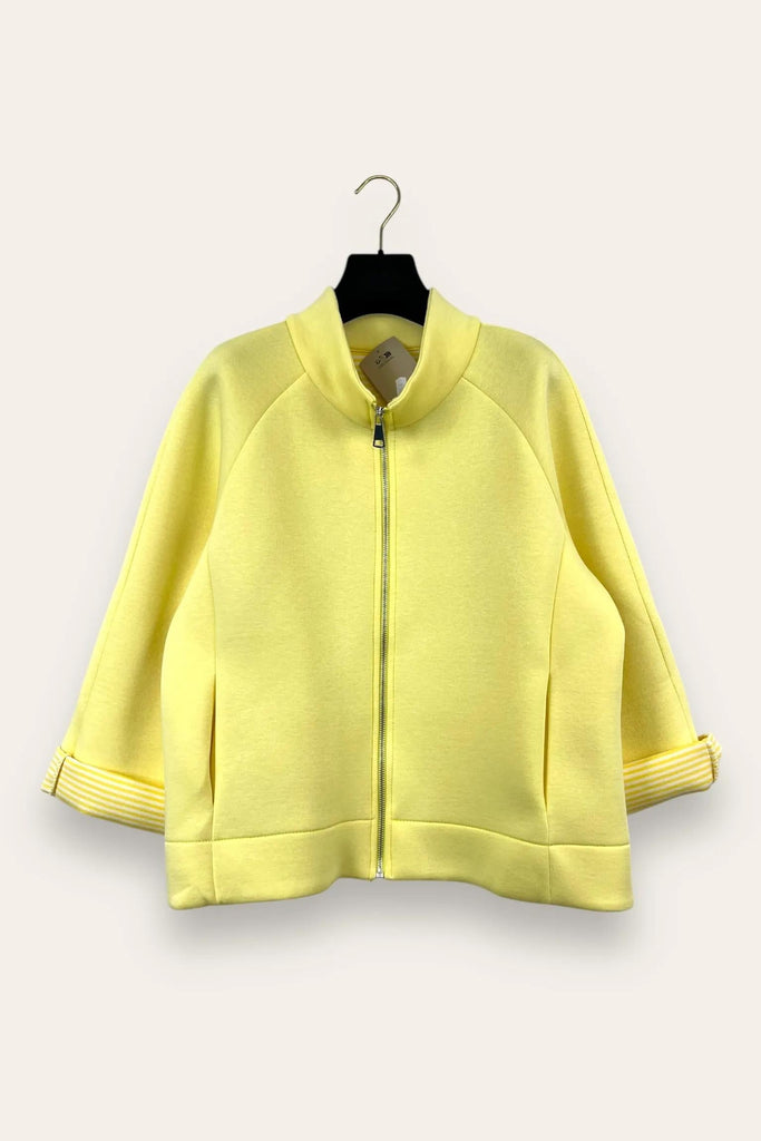 LOVEme Giacca neoprene con zip e interno rigato