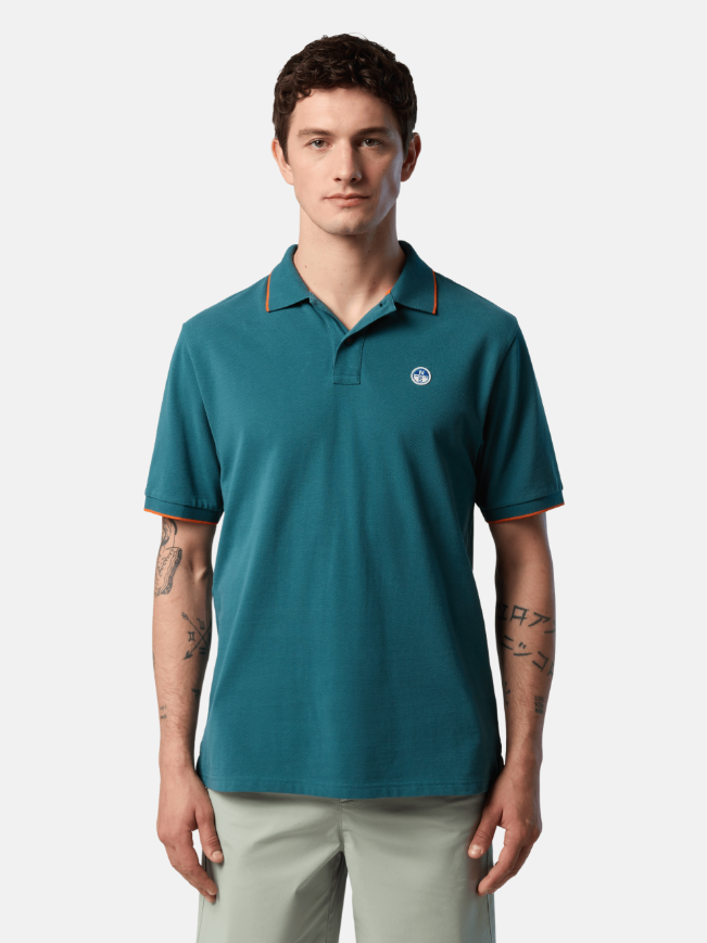 NORTH SAILS POLO SHORT SLEEVE COLLAR W/STRIPED IN CONTRAST