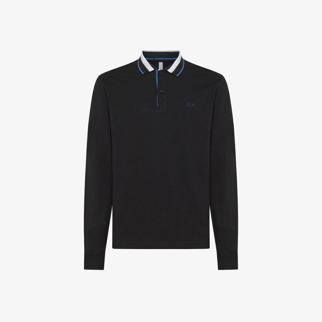 SUN68 POLO 3 COLORS STRIPE ON COLLAR EL. L/S