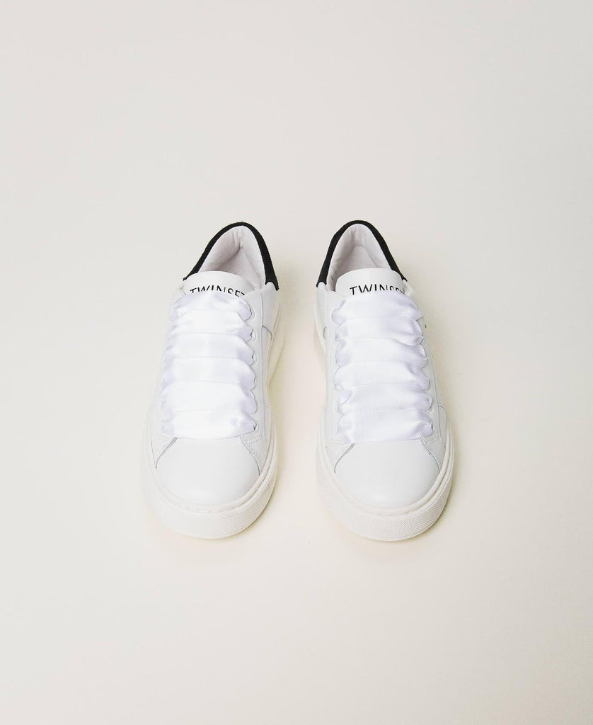 TWINSET SNEAKER BASSA CON STRASS IN PELLE