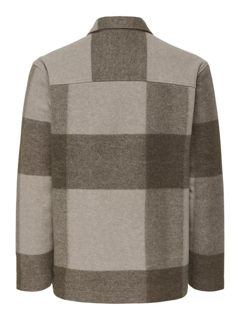 ONLY&SONS ONSWAKE CHECKED ZIP OVERSHIRT
