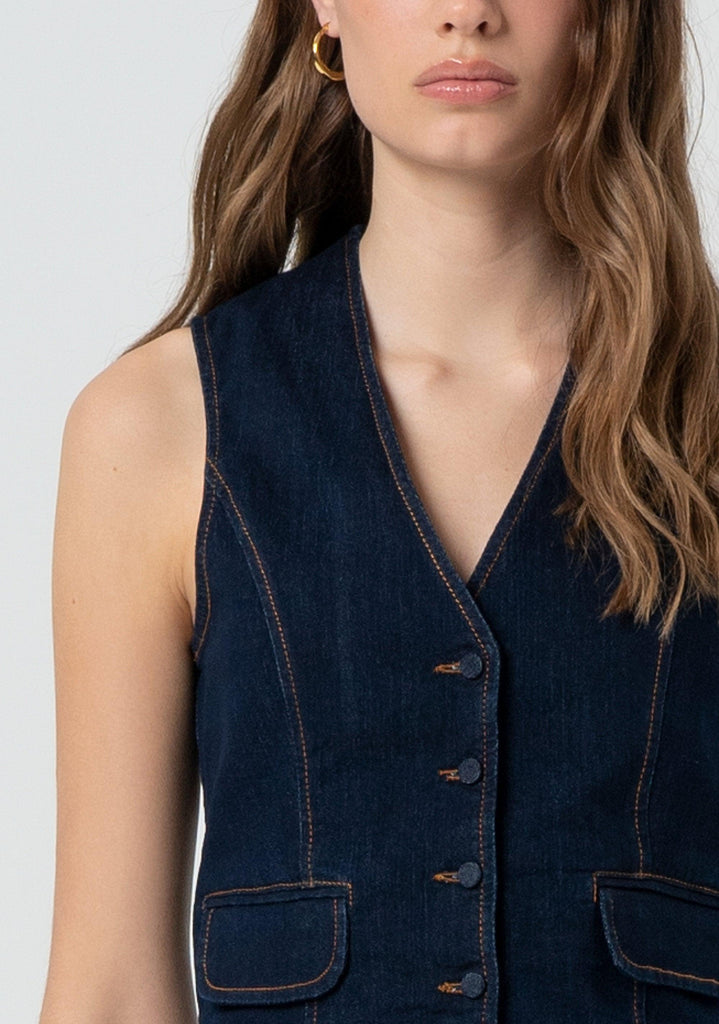 FRACOMINA DENIM GILET RAWWASH