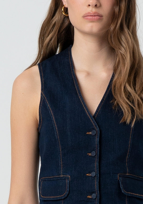 FRACOMINA DENIM GILET RAWWASH