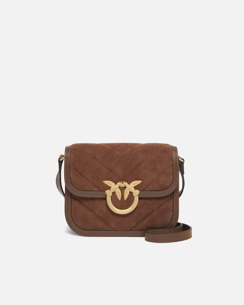 PINKO LOVE BOX BAG FL MINI SUEDE + V