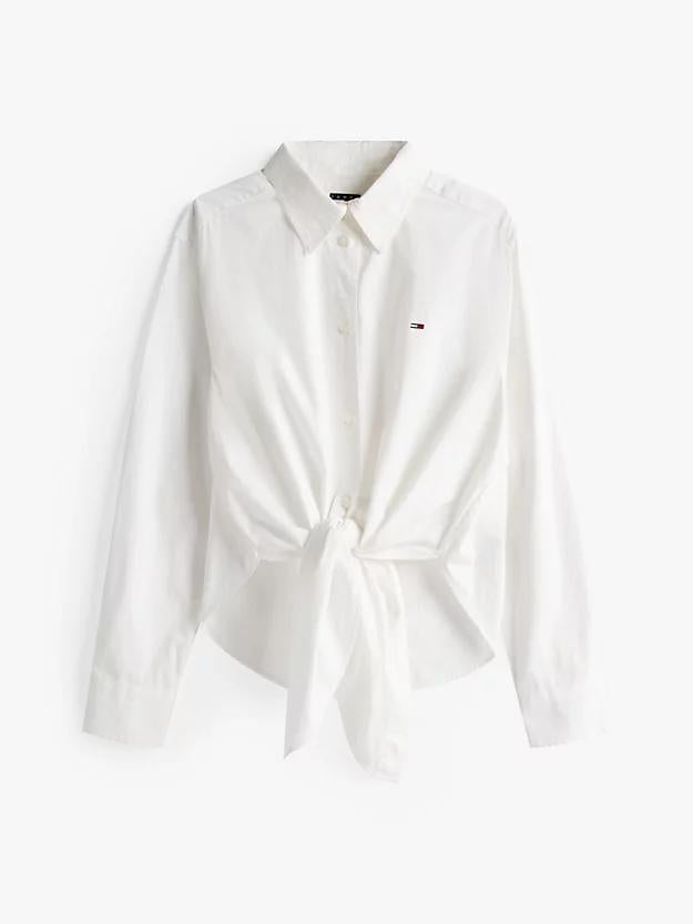 TOMMY JEANS TJW LS TIE FRONT SHI