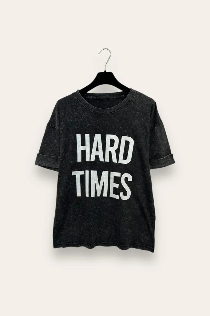 LOVEme T-shirt stone wash con scritta 