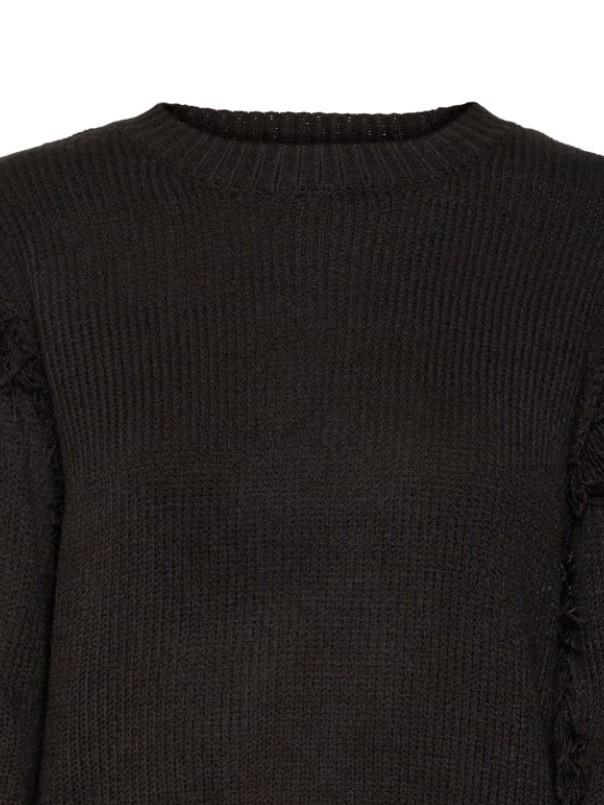 VERO MODA VMGIANNA LS O-NECK SHORT FRINGE PULLOVER