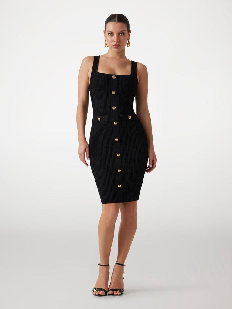 GUESS MARCIANO JANET RIBBED SL DRESS SWTR