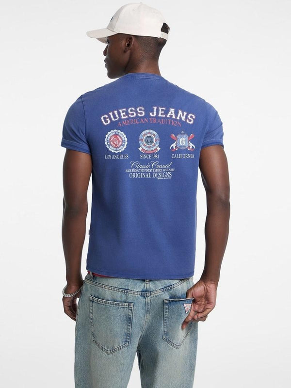 GUESS GJ SLIM FRONT BACK LOGO TEE