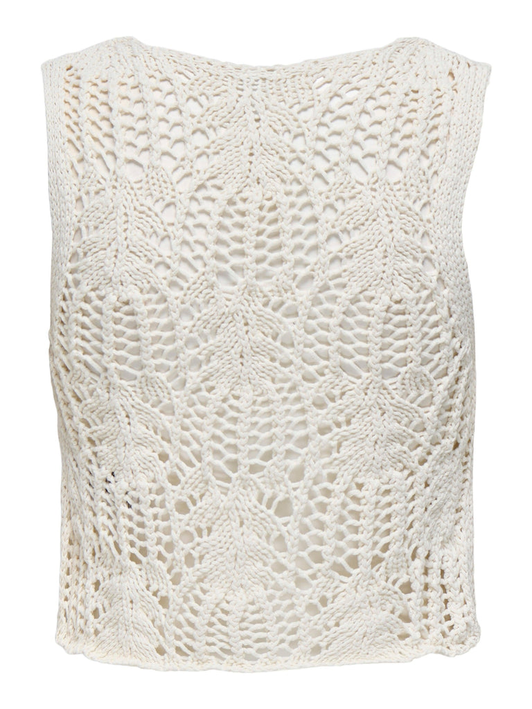ONLY ONLLIZZY LIFE SL CROCHET TIE VEST KNT