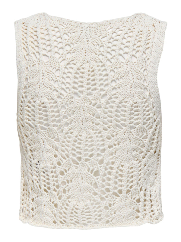 ONLY ONLLIZZY LIFE SL CROCHET TIE VEST KNT