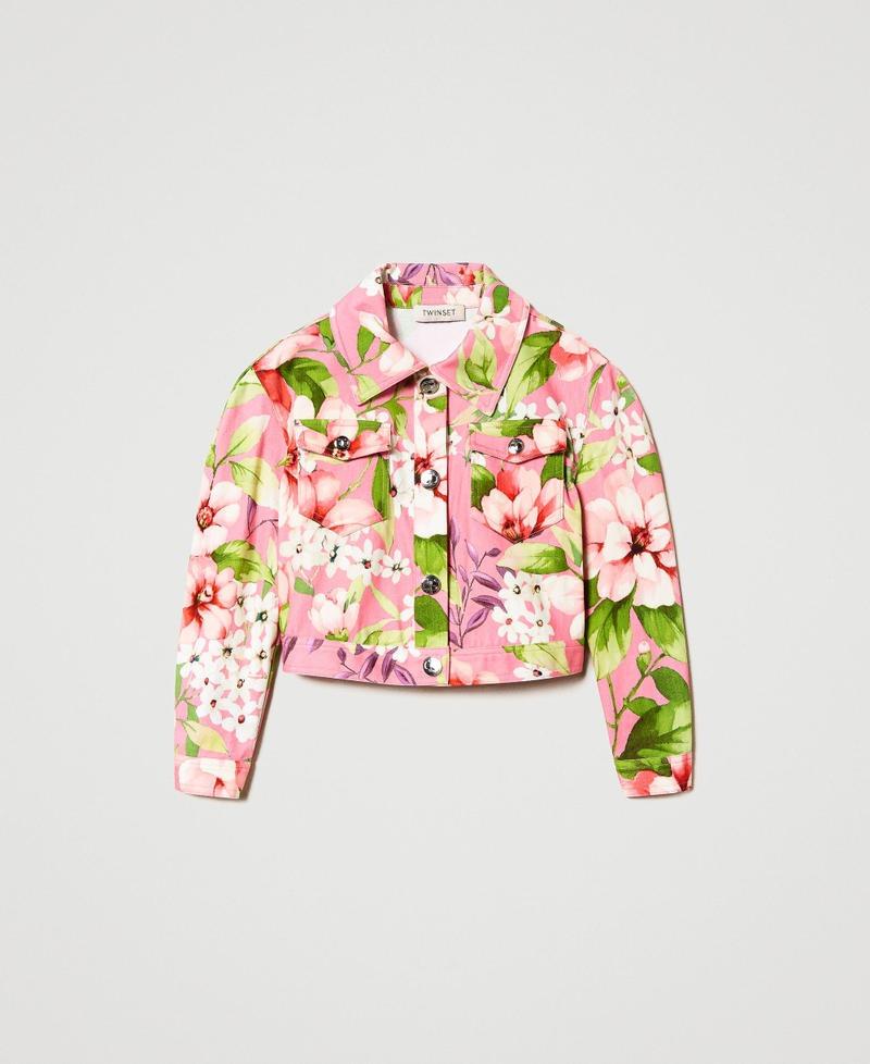 TWINSET GIUBBINO IN BULL STAMPA FIORI